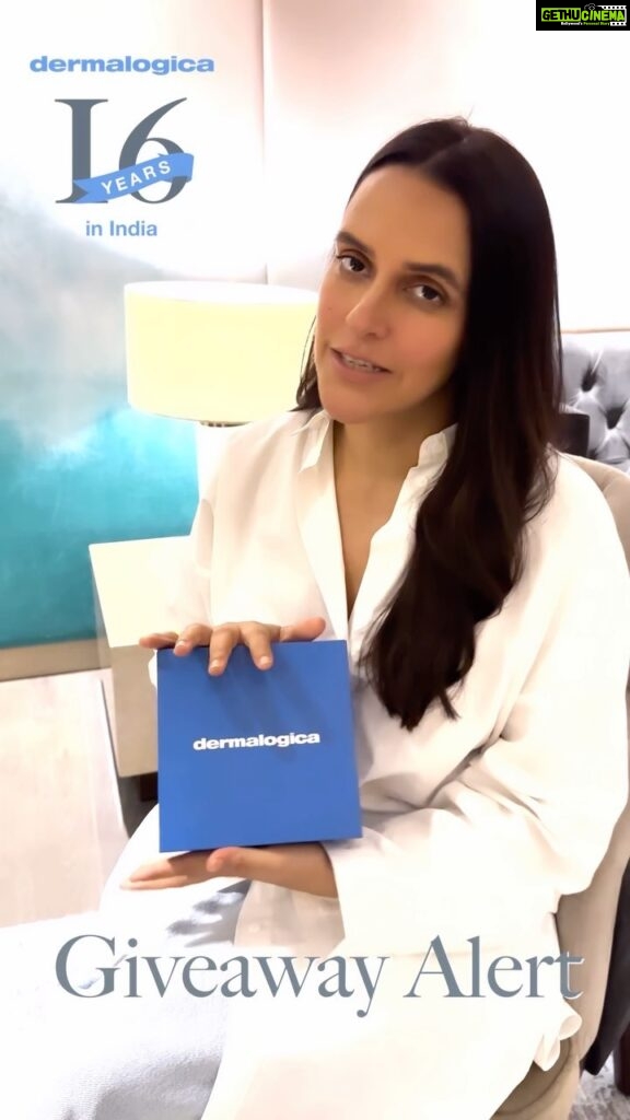 Neha Dhupia Instagram - Dermalogica turns 16💙 Giveaway Alert🎁 Join us as @dermalogicain celebrates 16 years in India Follow the rules: 1. Follow @dermalogicain 2. Tell us what do you love about Dermalogica? 3. Tag 3 friends, invite them to follow us & like this post. One lucky winner gets a chance to win an amazing exclusive hamper worth Rs. 16,000/- Treat all your skin concerns and start your journey to your healthiest skin with Dermalogica . . . #dermalogicain #birthday #giveaway #giveawayalert #birthdaycelebration #giveawaycontest
