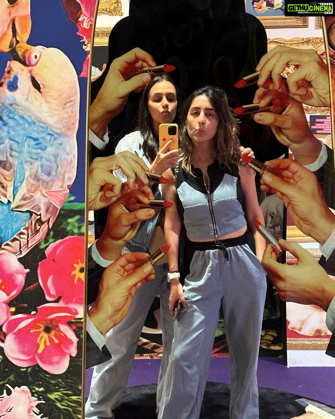 Neha Dhupia Instagram - We witnessed one of the coolest exhibits with the cutest kids and the calmest moms ( ok thatβs an oxymoron π) πππ πππβ¦ Loved every bit of our afternoon here β¦ it was #pictureperfect !!! @ashidua @mithila05 @ankitajaisinghani @nishkalulla #monalkabra #kinnari β₯οΈ #NitaMukeshAmbaniCulturalCentre #RunAsSlowAsYouCan #InfinityRoom @yayoikusama_ #yayoikusama @nmacc.india
