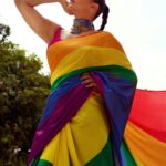 Neha Dhupia Instagram - Rainbows 🌈 everywhere … . . . . . . . . @suta_bombay 👗 @ayeshakhanna20 thank you for the styling @mitavaswani thank you for the make up @hmua_soniyamodi thank you for the hair @kapilcharaniya thank you for the 📸 @whimsicalfantasy thank you for the thoughts