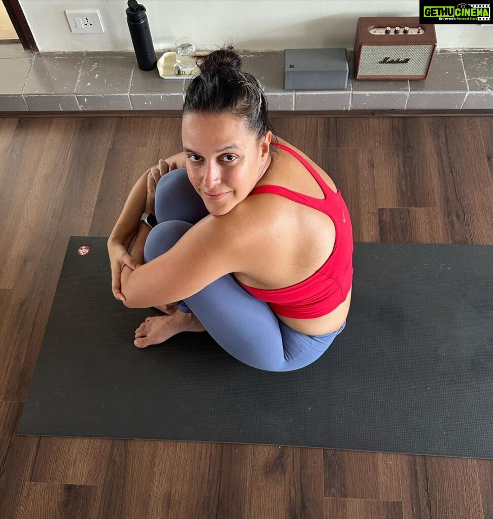 Neha Dhupia Instagram - Power n peace lie in the journey between practice and posture …. #yoga #yogapractice #learningeveryday #workinprogress