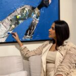 Neha Dhupia Instagram - I remember meeting @viraj_khanna at a dinner hosted by his gorgeous and talented mom @anamikakhanna.in over a meal in their gorgeous home in #kolkatta . It Was just @thevisheshkhanna Viraj a friend n anamika and a friend. We spoke about fashion , art , golf the delicious food they served and everything of interest. Just then I knew her boys just like her were cut out for something big… and their brand today and ofcourse this art on my walls is proof. @viraj_khanna I’m a fan and this is nothing but an appreciation post for the amount of talent that existed in that one room over dinner. … and I promise this is just the beginning of everything spectacular that awaits. #artislife #artwork #art #anamikakhanna #virajkhanna #visheshkhanna #nehadhupia