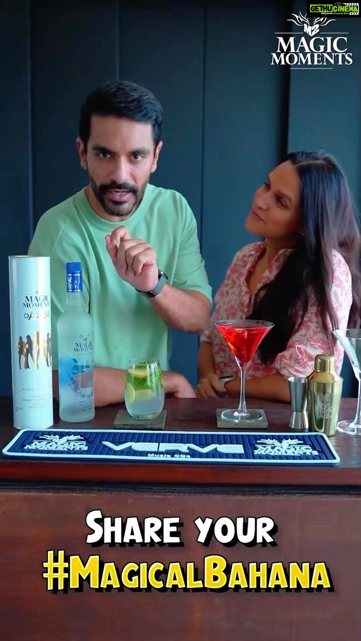Neha Dhupia Instagram - #ContestAlert Are you ready to win an iPhone 14?📱 From silly fights to confessions of love, any moment can be a Bahana to enjoy Magic Moments. Watch us find our #MagicalBahana to enjoy the many flavours of Magic Moments Vodka and celebrate our magic of love. So, what’s your bahana to enjoy Magic Moments? Participate in the contest by making up your own excuses to enjoy magic, and you too can win an iPhone 14 or a sponsored trip to Goa! 👉Follow the steps to participate: 1. Share a video/picture of your bahana to open a bottle of Magic using the tag #MagicalBahana 2. Tag 5 friends and encourage them to participate 3. Follow and tag @m2magicmoments
