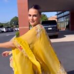 Neha Dhupia Instagram - Color’s of sunshine ☀️♥️ @anamikakhanna.in @misho_designs #Atlanta #USA