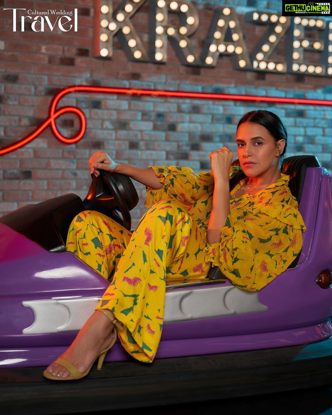 Neha Dhupia Instagram - This October we bring the shining star @nehadhupia from our very own Bollywood Galaxy. Magazine: @culturedwedding Travel Edition Managing Editor: @yadav_manjeet Business Head: @divyanijain1925 Produced by: @maximus_collabs_ Photographer: @kvenayaak Stylist: @shauryaathley Make-up & Hair: @diva_rose21 @karanrai001 @kiran_chhetri92 Jewellery: @bblencci Location: @timezonegames , Ambience Mall -Vasant Kunj ,Delhi Media Agency: @hardlyanonymous_2.0 Co-ordinated by: @nadiiaamalik . Cover look: @tizzi.official Purple look: Overshirt: @paulmiandharsh Jumpsuit: @sanabarrejaofficial Green pattern dress: @reynutaandon Yellow look: @baisegaba #culturedwedding #nehadhupia #covergirl #october2023