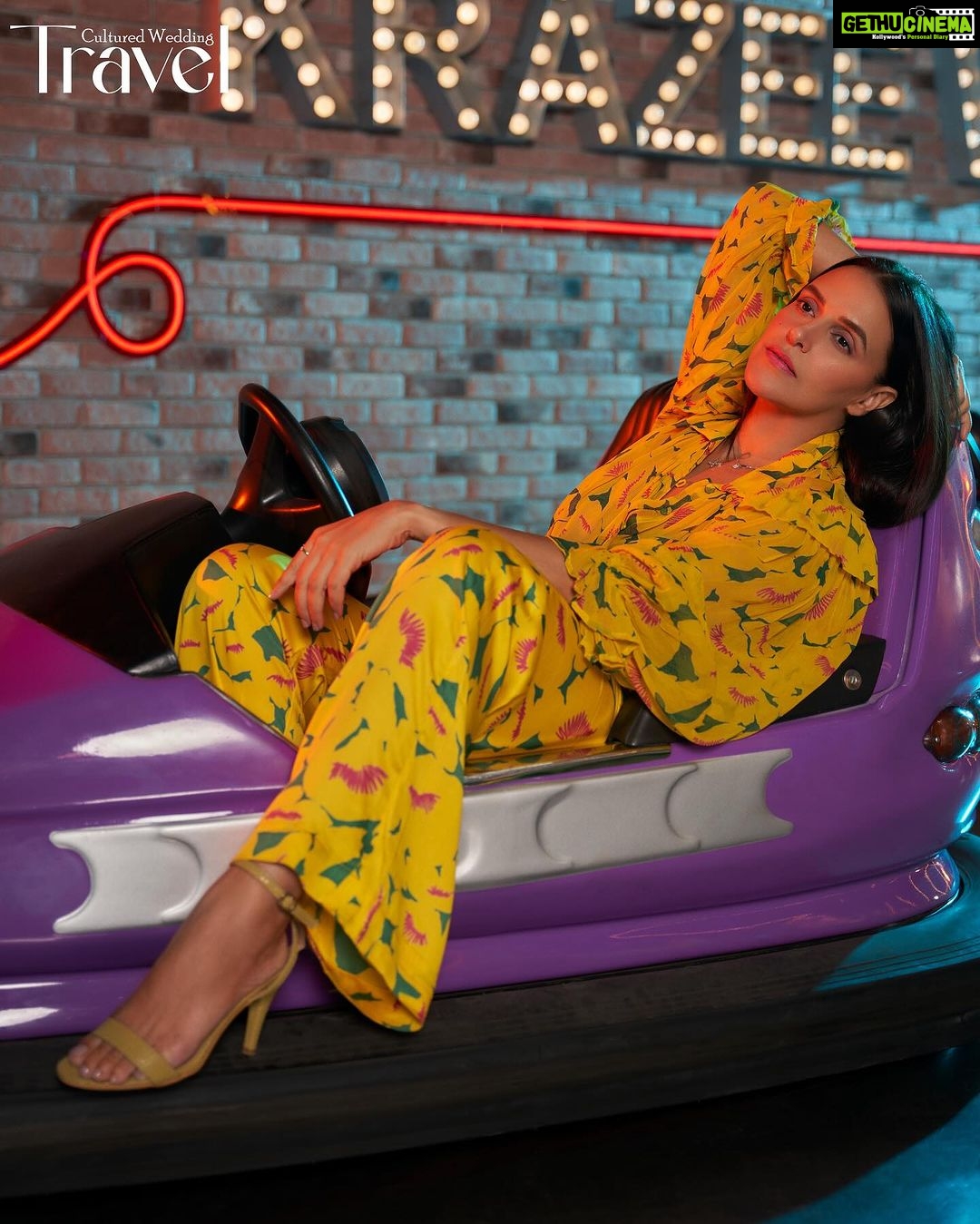 Neha Dhupia Instagram - This October we bring the shining star @nehadhupia from our very own Bollywood Galaxy. Magazine: @culturedwedding Travel Edition Managing Editor: @yadav_manjeet Business Head: @divyanijain1925 Produced by: @maximus_collabs_ Photographer: @kvenayaak Stylist: @shauryaathley Make-up & Hair: @diva_rose21 @karanrai001 @kiran_chhetri92 Jewellery: @bblencci Location: @timezonegames , Ambience Mall -Vasant Kunj ,Delhi Media Agency: @hardlyanonymous_2.0 Co-ordinated by: @nadiiaamalik . Cover look: @tizzi.official Purple look: Overshirt: @paulmiandharsh Jumpsuit: @sanabarrejaofficial Green pattern dress: @reynutaandon Yellow look: @baisegaba #culturedwedding #nehadhupia #covergirl #october2023