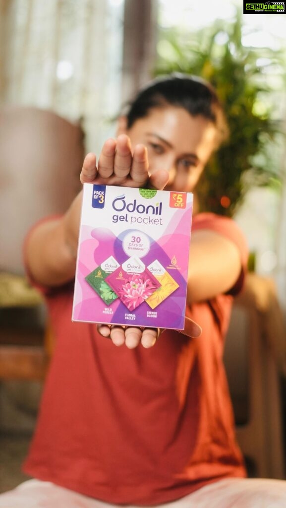 Neha Gowda Instagram - Relax and breathe easy with Odonil Gel Pocket. A fresh scent for a stress-free lifestyle. Find your zen with Odonil, keeping your space fresh and tranquil, just like nature intended. Choose from 3 delightful fragrances, and experience 30 days of continuous freshness in your home. #Odonil #OdonilAirFreshener #SuperiorFragrance #feel #fresh #natural #aroma #naturelover #Partnerwithodonil #freshenup #smellgood #fragnance #collaboration #cleanair #wellness