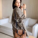 Neha Pendse Instagram - Off I go !! 🖤🤍🤎🩶 #grwm #checkered #gingham #mutedplay
