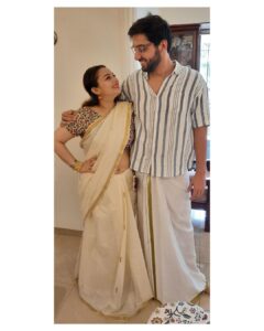 Nehalaxmi Iyer Instagram - 🧿 Caught in a love so sweet, we couldn’t keep it a secret any longer! 
A feast of emotions this Onam, our hearts are overflowing with Joy as we share something extra special with all of you. 

.

.

.

.

.

.

.

.

.

.

.

.

.

.

.

.

.

.

.

.

.

.

#bigannouncement #love #relationships #couplegoals #cutecouple #onam #onamvibes #sadya #whitesaree #kerala #nehalaxmi #ishqbaaz #explore #powercouple #instadaily #instagood #tamilian