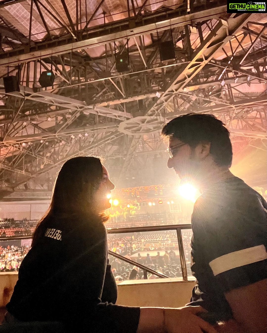 Nehalaxmi Iyer Instagram - Ticking off watching WWE Live from our bucket list : Check Finding love: Double check. Living life to the fullest: Priceless. Hyderabad Gachiboli Stadium