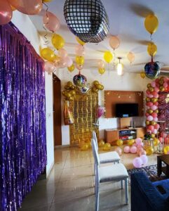 Nidhi Subbaiah Instagram - Thankyou everyone for all the calls, messages, wishes and blessings! Im blessed to have you guys in my life! ♥️♥️♥️ A great bday was had! Shoutout to @silk_and_ribbon_events for turning my apartment into a disco wonderland ! It was a hit! ♥️Dancing my way into the new year now 🕺🏽🕺🏽🕺🏽