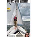 Nidhi Subbaiah Instagram - Billions of blue blistering barnacles! Now you better believe me when I say I’m a decorated sailor! 😄 Thankyou @bangalore_times for interviewing me about my favourite sport 💙⛵️ Swipe to the last pic to see me after makeup ! 😄 March has definitely ended with a bang!