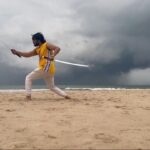 Nikhil Siddhartha Instagram - This is Not graphics! Was Practising On the Beach and Look What Struck!! TWICE in Perfect Timing... Considering it Mother Natures Sign of Blessing 🙏🏽😇 #Swayambhu #Sword #martialarts @krishbharat20 Vietnam
