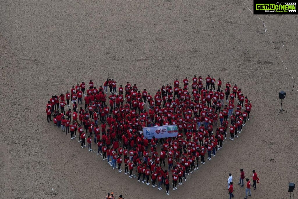 Nikki Galrani Instagram - Hearts united for World Heart Day at Marina Beach, Chennai ♥️ #HealthyHearts #WorldHeartDay #Awareness