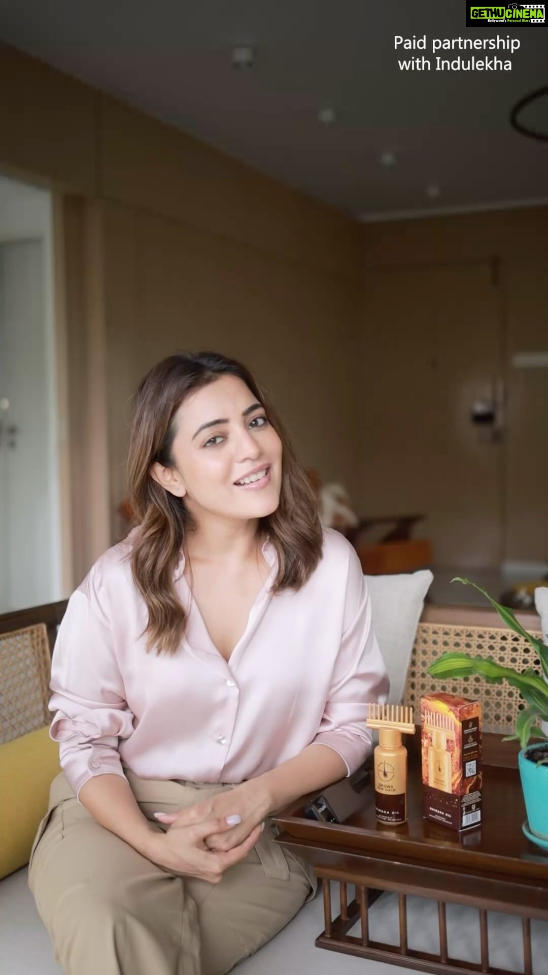 Nisha Agarwal Instagram - I have been struggling with hair fall and taking good care of my hair seemed really tough with all the hair styling that goes behind everyday shoots. But I finally found a perfect solution to tackle it with this ayurvedic magic potion- @indulekha_care Bringha Hair Oil & I could already see a difference after couple of uses. The key ingredient Bringha is clinically proven to reduce hair fall, It strengthens my hair and not just reduces hair fall but promotes new hair growth as well π Say hello to healthy and voluminous hair days! π #AD #IndulekhaBringhaHairOil #HairCare #Indulekha #AyurvedicOil #IndulekhaPartner