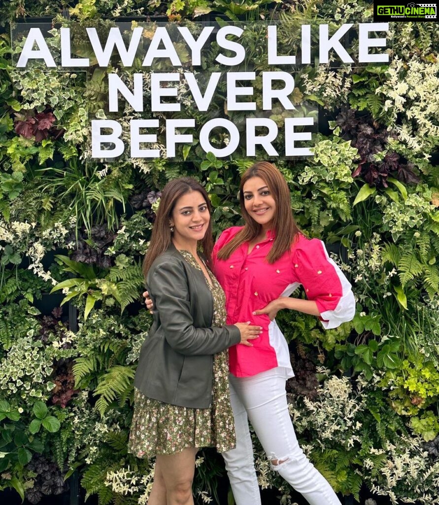 Nisha Agarwal Instagram - Always like never before! Apt words for an experience at Wimbledon 🙈 it’s just so refreshing every time. And same goes for time spent with @kajalaggarwalofficial ❤ P.S - This stunning leather jacket from @weareperona kept me warm through this unpredictable London weather ❤