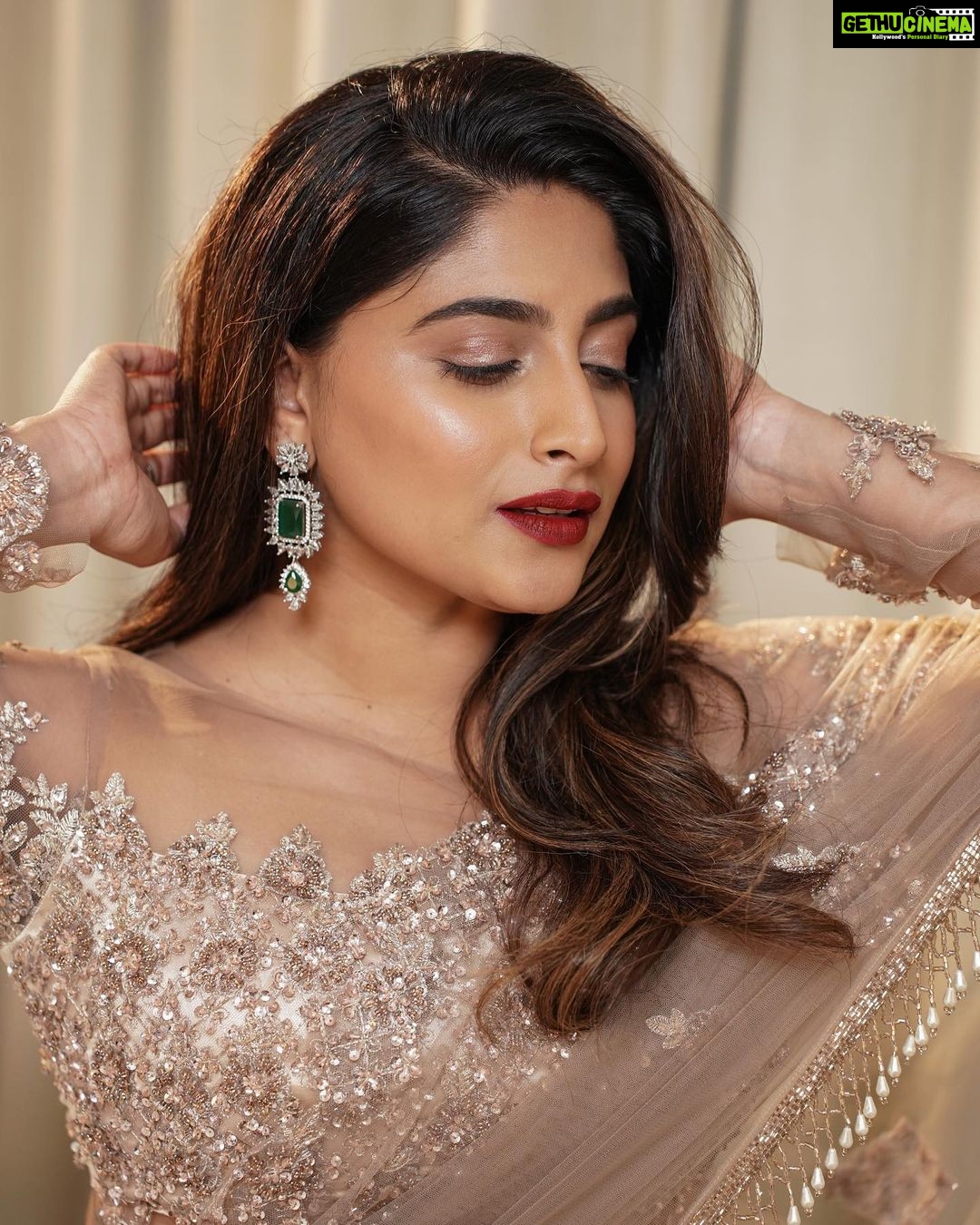Nishvika Naidu Instagram - Last bunch from the series 💁🏽♀️ . . . . . . . Styled by - @label_divya_samal Outfit - @label_divya_samal Jewellery - @chaya_jewellery Make up - @makeupbyabhilasha Hair - @harshasingh512 Photographed - @theanandajith