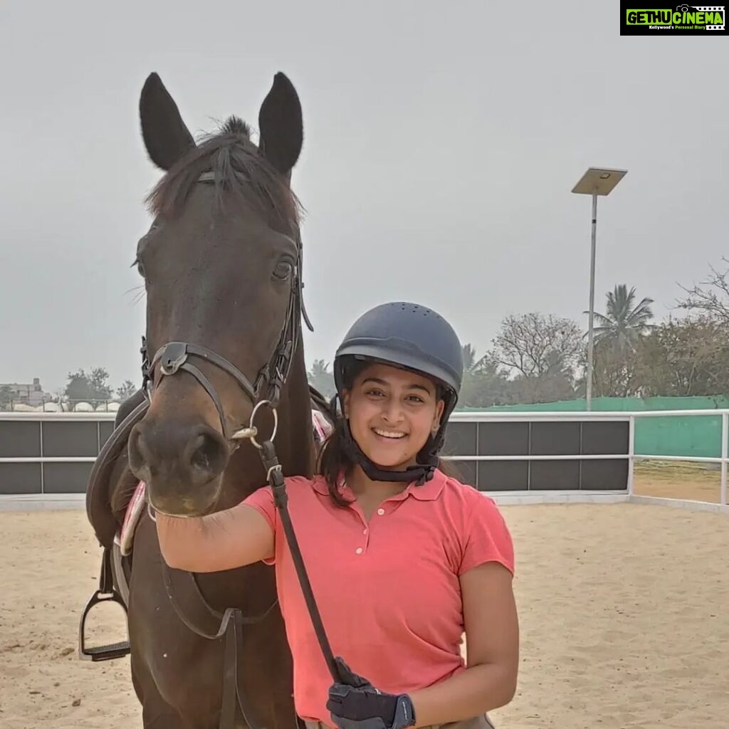 Nishvika Naidu Instagram - Why fit in when you were born to standout , or in this case stand up 🐒 #horsesofinstagram #horseriding Bengaluru