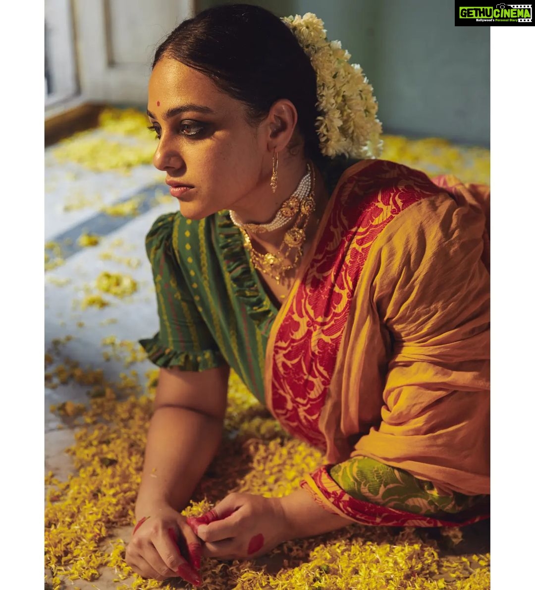 Nithya Menen Instagram - Chitrangada', a dance drama, originally composed by Nobel laureate Gurudeb Rabindranath Tagore in 1892, is based on the love life of Manipur's princess Chitrangada and Arjuna, the third Pandava of the epic Mahabharata. It documents the emotional journey of Chitrangada as she is awakened by her irresistible love. Reimagine is an attempt to create a fresh look and feel for the characters, and spinning a new story out of them. But all are re-interpretations with an intriguing approach while retaining the visual essence of the original works. This one particularly is a tribute to all girls who grew up in Bengal, and dance classes were an integral part of their life. The little girls participated in Rabindrajayanti celebrations in the locality where Tagore’s dance dramas were performed. Creative direction and styling, make up done by @rishabhad Clothes @parama_g Photography @sauvicksengupta