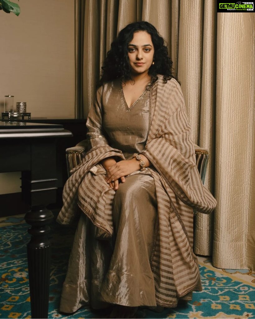 Nithya Menen Instagram - Wearing an amazing @shorsheclothing Jewellery @jaipurgems Styled by @kavyasriraam ❤️ Assisted by @by_sarana Captured by @palakrungta_
