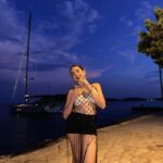 Nitibha Kaul Instagram - Malibu Sunset but in Europe🍹 #iykyk Wearing @arokaofficial #SunsetLover #SunsetPhotography #EuropeanSummer #Crotia #NKTravels #NKsHotGirlSummer Croatia