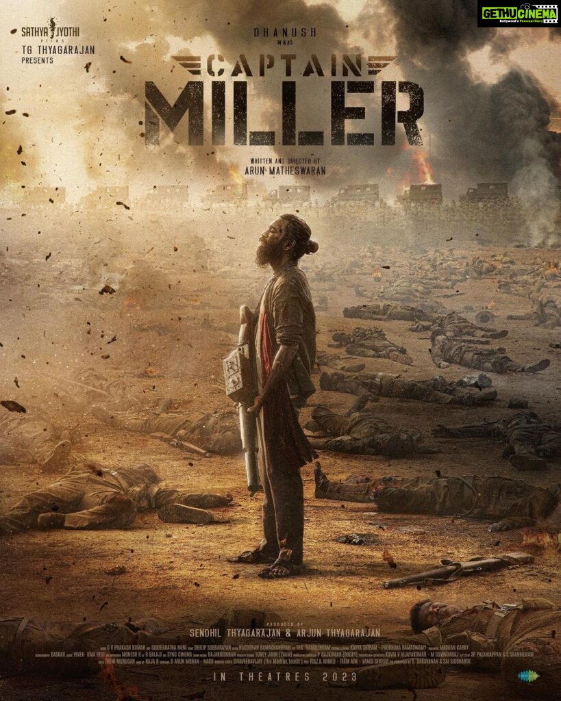 Nivedhithaa Sathish Instagram - There are films that you get to be a part of and then there are some that become a part of you. This is one such tale of mine! #SoGrateful ❤️ One name. Million emotions. Bringing you one inch closer to the story of a man & his unfathomable clan. #CaptainMiller ☄️ #CaptainMillerFirstLook @dhanushkraja @thatswatitis @sathyajyothifilms @dhilipsubbarayan 🙌🏾