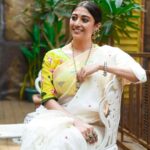 Paoli Dam Instagram - 💛🤍 Styling by @poulami.rgupta Jewellery by @dazzlingdanglersbyruchi Blouse by @sayantighoshdesignerstudio Makeup by @makeupartist_sourav Hair by @shyamali.das.7583 . Photographed by @avipal_official . . . #yellow #white #sareelove #instagram #carouselpost #instafit #postoftheday #potd #pujolook #outfitoftheday #lookoftheday #instarepost #paolidam #paolidamofficial