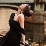 Payal Rajput Instagram - Let the black dress do the talking 🖤 Captured by @bosskgx 📸 Outfit by - @purvisethiacouture Styled by - @styleitupwithraavi @littlepuffsofhappiness 👗 Hairdo @preetchatha00 Mua @ishan_makeover