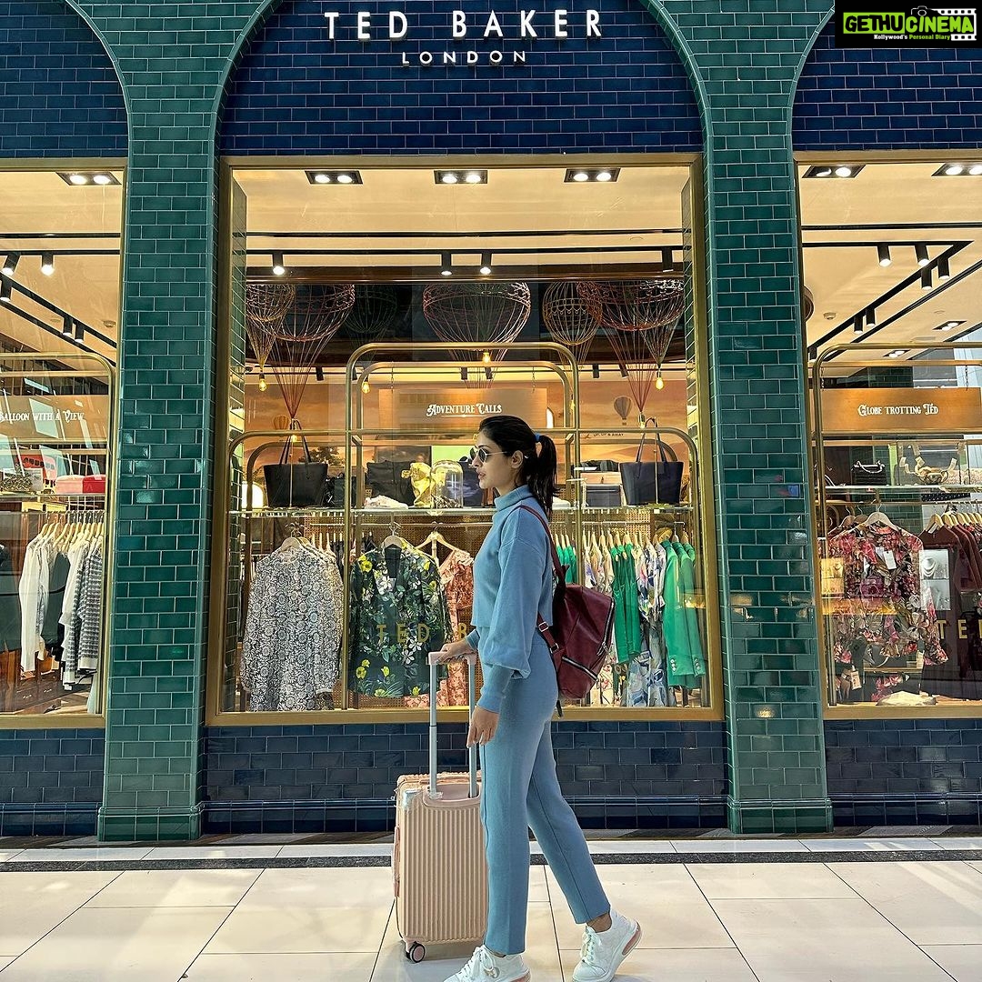 Payal Rajput Instagram - From London with love 🩵 . . Wearing @pankhclothing 🩵 Heathrow Airport