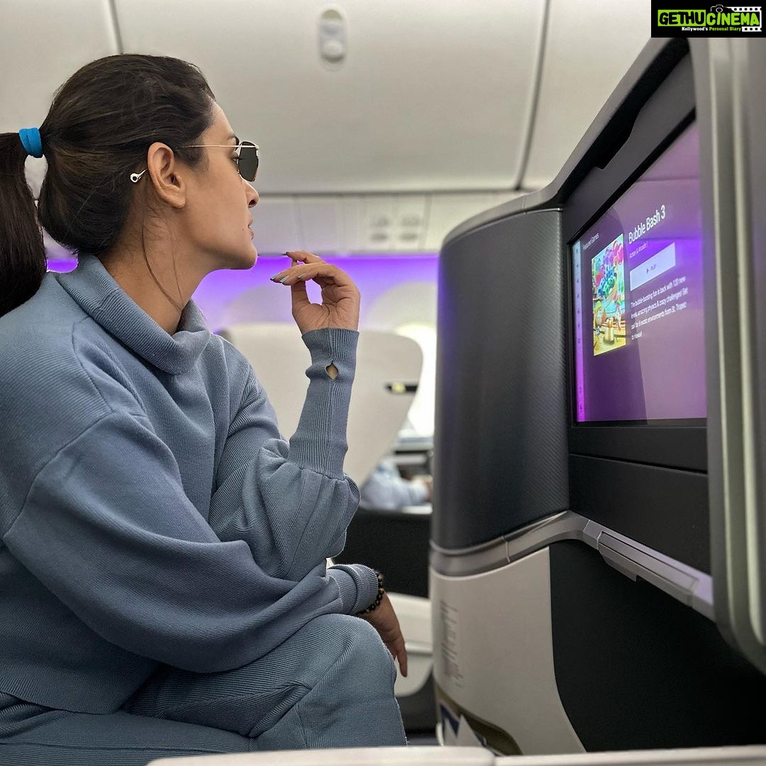 Payal Rajput Instagram - From London with love 🩵 . . Wearing @pankhclothing 🩵 Heathrow Airport