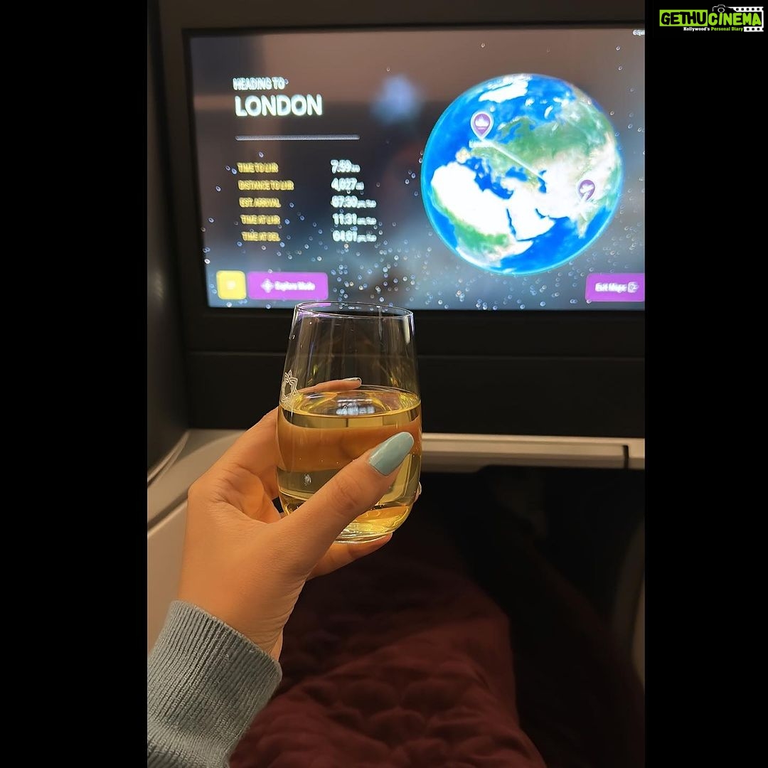 Payal Rajput Instagram - From London with love 🩵 . . Wearing @pankhclothing 🩵 Heathrow Airport
