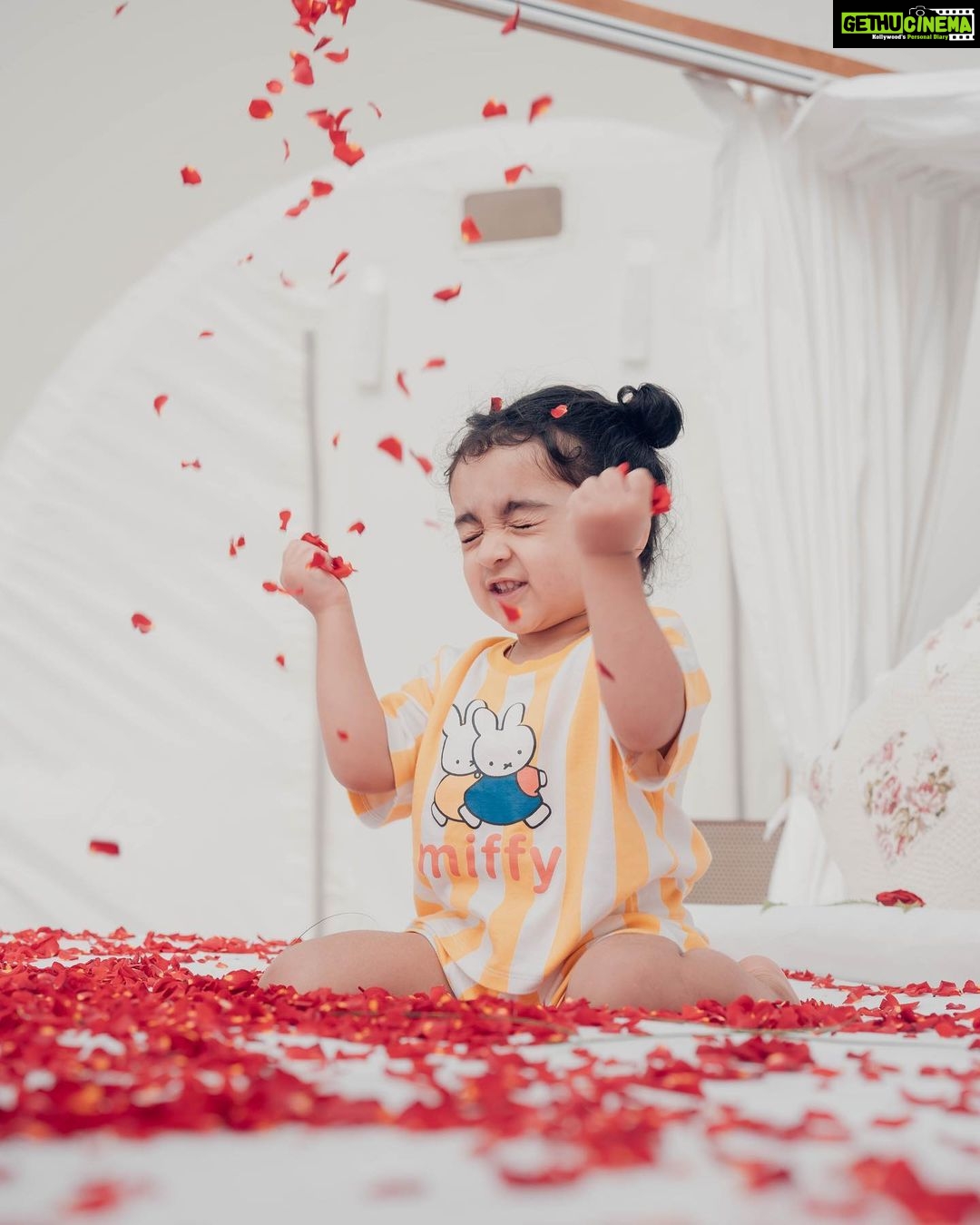 Pearle Maaney Instagram - Celebrating life with some Rose Petals 🥰❤️🌹 . Click @pearle_productions Location @luxeglamp_