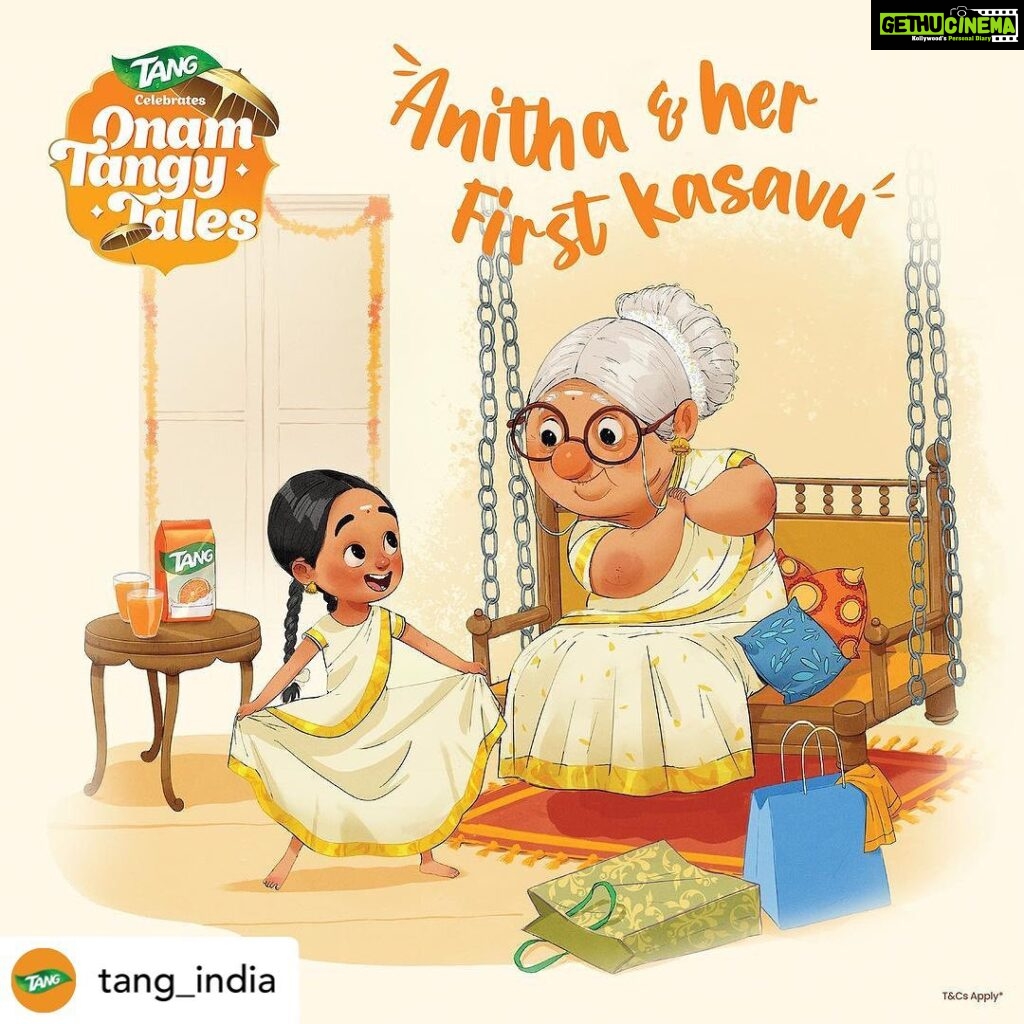 Pearle Maaney Instagram - This beautiful story by Tang made me think of my Onam this year! I taught my daughter about our Onam traditions. We made Pookalam together, ate delicious Sadhya, and even wore matching Kasavu sarees! These small moments become cherished memories forever. You too share your favorite family Onam moments by uploading a photo on Facebook or Instagram. Win a chance to get: 💰A hamper worth Rs. 25,000 👨‍👩‍👧‍👦Your very own Onam Tangy Tale illustrated ✨Tang can’t wait to illustrate the best photos ❗DON’T FORGET❗Tag @Tang_India and use hashtag #OnamTangyTales T&Cs Apply. https://onamtangytales.in/tnc.html