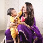 Pooja Banerjee Instagram - Happy Janmashtami my Little #Kanha my #LaddooGopal @sanassejwaal outfit from Vrindavan and my outfit by @shubhayu2524 📷- @atreo_akash