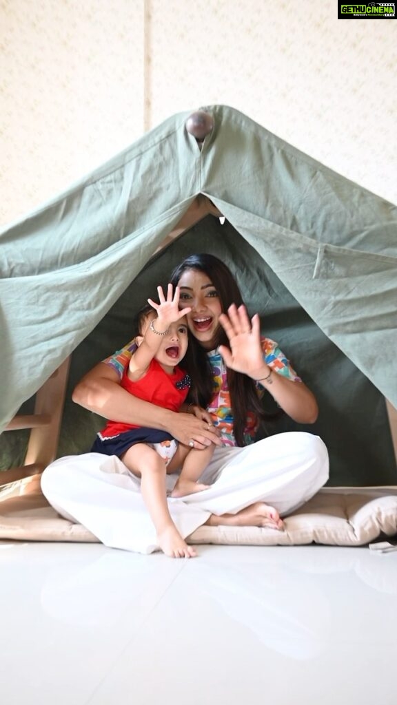Pooja Banerjee Instagram - We recently got the Pikler Collection from Bloon Toys. It’s the only modifiable pikler triangle available and Sana has been having a total blast using as a slide, tent, I’m so amazed at the ways she’s finding to play with it! Even I have been using it as a chair! Can’t wait to add more from Bloon Toys ❤️ They never give discounts, but they’ve made an exception and shared the code POOJAxBLOON to get 15% off :)) GO FOR IT!! @bloontoys video by @atreo_akash