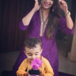 Pooja Banerjee Instagram - Happy Janmashtami everyone… Swipe till the end to see my Kanha and my ladoo @sanassejwaal Outfit by @shubhayu2524 #HappyJanmashtami #PoojaBanerjii #PurpleisTheColourofTheSeason 📷- @atreo_akash Mumbai, Maharashtra
