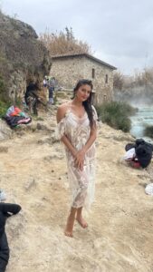 Pooja Batra Instagram - Nature is the art of God -Dante Alighieri In the stunning #Saturnia Natural Hot Spring #Tuscany #italy 🎥 @nishankswami