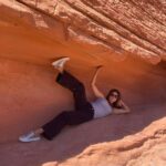 Pooja Batra Instagram – In the geologic wonderland known as Valley of Fire 🔥with Petroglyphs that date back AD 500-1100 & rich Cryptobiotic Soil. #Nevada #LasVegas 📸 @tamannashah