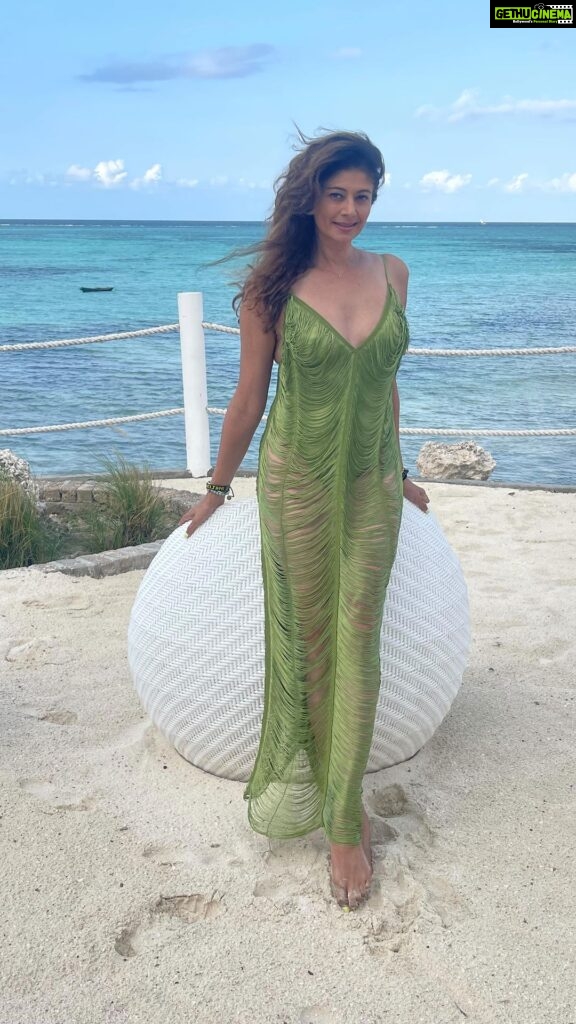 Pooja Batra Instagram - Feeling like a mermaid 🧜‍♀ with the Indian Ocean as my backdrop. Styled by @gabylogrr In the gorgeous @safirablu_ #Zanzibar #africa Zanzibar, Tanzania