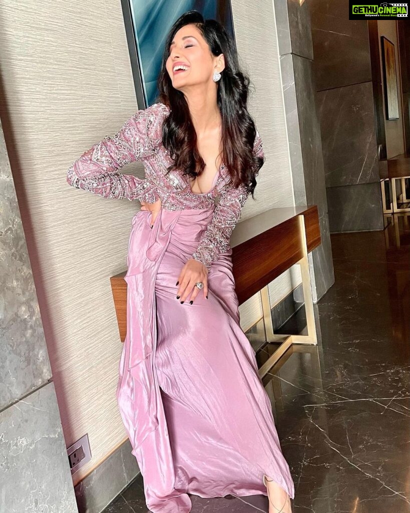 Pooja Chopra Instagram - About last night… In @kalkifashion styled by @stylebyesh. For Miss India Awards night, make up & Hair by @armanj143 ✨💫