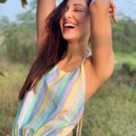 Pooja Chopra Instagram - I truly be-leaf nature is where I belong 🍃 . . . . . . . . #earlymorning #treak #earlyriser #earlyrider #exercise #morningenergy #morningsmiles #happyhour #happyheart #sunrise #nature #naturelover #thrusdayvibes #nofilter #sunshine #sunkissed #blessed #happy Styled by - @tanisha_agrwal Outfit - @thelazyganglabel Assisted by - @_anishabait_