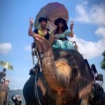 Poonam Preet Bhatia Instagram - With my Saathi @sanjaygagnaniofficial and Haathi 🐘😜 #traveldiaries #phuket #makingmemories Elephant Sanctuary Phuket
