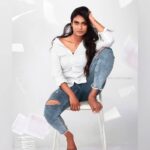 Poornima Ravi Instagram - She loved Mysteries so much that she became one! Photographed by @bricabrac.in @praveen93 MUAH: @viyahairandmakeup Costume: @viyahairandmakeup . . . . . . . . . . . . . #poornimaravi #araathi #whiteshirt #love #photography #bricabrac