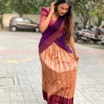 Poornima Ravi Instagram - Half saree ❤️ From @swarnasaris