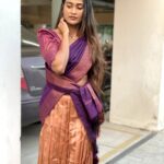 Poornima Ravi Instagram - Half saree ❤️ From @swarnasaris