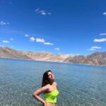 Pranati Rai Prakash Instagram - I romanticise life often and surreal beauty of nature like this is an absolute high! ✨💕🦋🤍 My last memory of this place is when I was 7 yrs old while I stayed in Tangtse…I remember it was stunning but didn’t have a camera and was a complete monkey, so this time was so special, I could capture a few moments and also sit for a while and meditate. ✨ #ladakh #pangonglake Pangong Tso