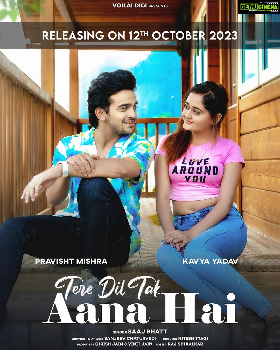 Pravisht Mishra Instagram - SURPRISE SURPRISE♥️🤩 The music video you’ve all been waiting for, ‘Tere Dil Tak Aana Hai’, releasing on 12th October 2023 on @voila_digi 🎵 Starring: @pravisht_m & @bindass_kavya Singer: @saaj__bhatt Composer & Lyricist: @sanjeevchaturvedi_music Director: @director_niteshtyagi Special Thanks: @karishma2591 Producers: @girishjain_venus & @vinit_jain Label: @voila_digi