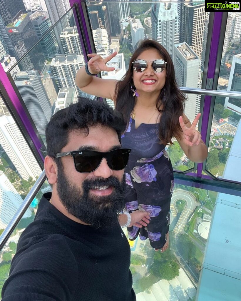 Priyanka Nalkari Instagram - #kltower #skydeck #posers #couplegoals #malaysia #outing #love #life #actresslife #smilesformiles #hapoyweekendeveryone🌸🌷☺️💕 Skydeck KL Tower