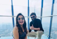 Priyanka Nalkari Instagram - #kltower #skydeck #posers #couplegoals #malaysia #outing #love #life #actresslife #smilesformiles #hapoyweekendeveryone🌸🌷☺️💕 Skydeck KL Tower