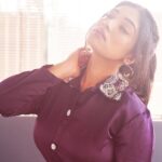 Priyanka Thimmesh Instagram - 💜✨ Photography @bhagathmakka Credit #jehensaai Desginer by @lakshana_label Makeup & hair @iglambeautystudiochennai @iampriyankaathimmesh #priyankathimmeshofficial #priyankathimmesh #purpellove💜