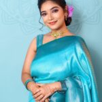 Priyanka Thimmesh Instagram - 💙✨ 📸by @chidu.ln_portraits MUA 💄 & hair by @makeupbypallavishetty @iampriyankaathimmesh #priyankathimmeshofficial #priyankathimmesh #bluesareelove